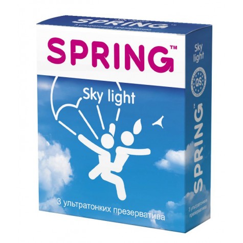 Ультратонкие презервативы SPRING SKY LIGHT - 3 шт.