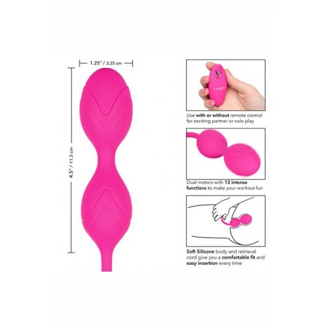 Розовые вагинальные шарики с ДУ и функцией памяти Remote Dual Motor Kegel System