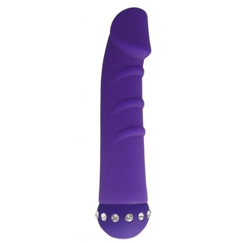 Фиолетовый вибратор SPARKLE SUCCUBI VIBRATING DONG - 14,5 см.